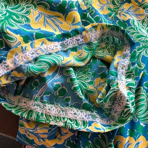 LILLY PULITZER Silk Wide Leg Romper Small 8-10 Vintage Botanical Print - Picture 13 of 17